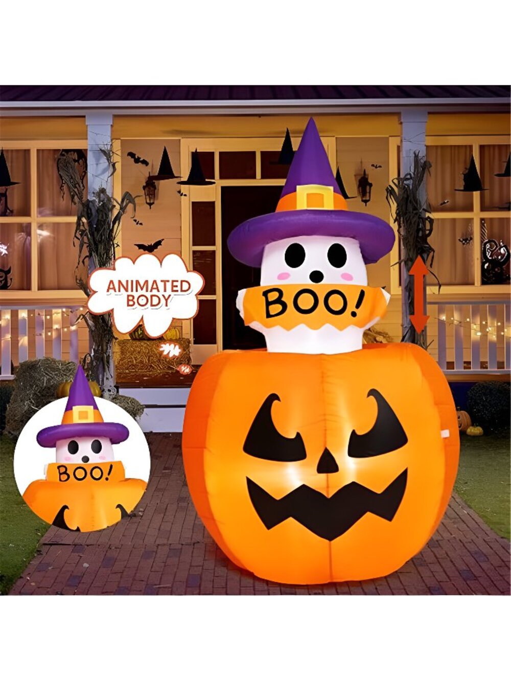 Joiedomi 5ft Tall Halloween Animated Inflatables Outdoor Decorations,